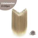 JBEXTENSION 20 Inches Hair V Extensions 5 Clip-in Straight Hair Extension With Clips 160g