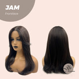 JBEXTENSION Peluca de encaje frontal precortada rizada marrón oscuro de 18 pulgadas JAM