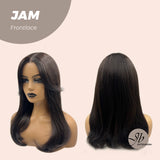 JBEXTENSION 18 Inches Dark Brown Curly Pre-Cut Frontlace Wig JAM