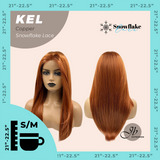 JBEXTENSION 22 Inches Copper Pre-Cut Snowflake Lace Frontlace Glueless Wig KEL COPPER【PERMATEASE】【BENDY EAR TABS】