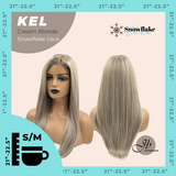 JBEXTENSION 22 Inches Cream Blonde Pre-Cut Snowflake Lace Frontlace Glueless Wig KEL CREAM BLONDE【PERMATEASE】【BENDY EAR TABS】- S/M