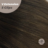 JBEXTENSION 20 Inches Hair V Extensions 5 Clip-in Straight Hair Extension With Clips 160g
