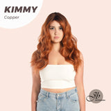JBEXTENSION 24 Inches Copper Body Wave With Bangs Wig KIMMY COPPER