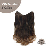 JBEXTENSION 20 Inches Hair V Extensions 5 Clip-in Curly Hair Extension With Clips 190g