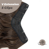 JBEXTENSION 20 Inches Hair V Extensions 5 Clip-in Curly Hair Extension With Clips 190g