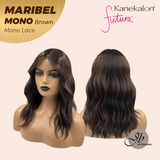JBEXTENSION MARIBEL MONO Monofilament Handmade Wig 6X5 Full Monofilament Hand Tied Top Wig 16 Inches Brown Wave Mono Lace Wig With Anti-slip Silicone Strips Glueless Wig MARIBEL MONO BROWN【BENDY EAR TABS】