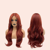 JBEXTENSION Peluca rizada de 26 pulgadas para mujer, color rojo cobrizo, peluca frontal precortada, EMMIE COPPER RED