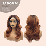 JBEXTENSION 20 Inches Copper Curly Lace Front Wig.Pre Plucked 13*4 HD Transparent Lace Frontal Handmade Futura Fiber Swiss Lace Synthetic Fiber Glueless Wig JADOR M COPPER