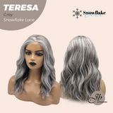 JBEXTENSION 18 Inches Grey Pre-Cut Snowflake Lace Frontlace Glueless Wig TERESA GREY【PERMATEASE】【BENDY EAR TABS】