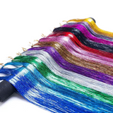 JBextension Hair Extensions Pink Sparkle Highlights for Hair 35 Inch Multi-Colors Synthetic Hair Extensions for Party, Christmas, New Year, Halloween, Cosplay
