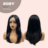 JBEXTENSION 22 Inches Jet Black Medium Length Women Frontlace Glueless Wig ROBY BLACK