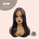 JBEXTENSION 18 Inches Dark Brown Curly Pre-Cut Frontlace Wig JAM