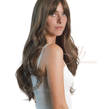 JBEXTENSION 26 Inches Light Brown Curly Wig With Bangs MAGGIE