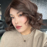 JBEXTENSION 10 Inches Reddish Brown Pre-Cut Side Part Snowflake Lace Frontlace Glueless Wig MICHELLE REDDISH BROWN【BENDY EAR TABS】