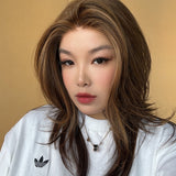 JBEXTENSION 20 Inches Caramel Pre-Cut Snowflake Lace Frontlace Glueless Wig VICKY【PERMATEASE】【BENDY EAR TABS】