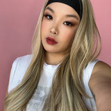 JBEXTENSION 24 Inches Long Curly Hair Blonde Headband Wig SPIKE WAVE HAIR - BLONDE