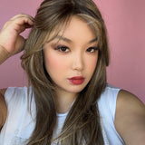 JBEXTENSION NICHOLE MONO Monofilament Handmade Wig 6X5 Full Monofilament Hand Tied Top Wig 23 Inches Hazelnut Mono Lace Wig With Anti-slip Silicone Strips Glueless Wig NICHOLE MONO【BENDY EAR TABS】