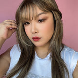 JBEXTENSION NICHOLE MONO Monofilament Handmade Wig 6X5 Full Monofilament Hand Tied Top Wig 23 Inches Hazelnut Mono Lace Wig With Anti-slip Silicone Strips Glueless Wig NICHOLE MONO【BENDY EAR TABS】