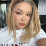 JBEXTENSION 12 Inches Panna Cotta Pre-Cut Side Part Snowflake Lace Frontlace Glueless Wig ALICE PANNA COTTA【BENDY EAR TABS】