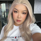 JBEXTENSION 20 Inches Ash Pink Curly Fiber X, Tangle Less Pre-Cut Free Part Frontlae Glueless Wig ALESSANDRA ASH PINK