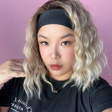 JBEXTENSION 15 Inches Short Curly Dark Blonde Hair Headband Wig HELMET CURL - DARK BLONDE