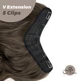JBEXTENSION 20 Inches Hair V Extensions 5 Clip-in Curly Hair Extension With Clips 190g