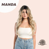 JBEXTENSION 26 Inches Mix Blonde With Dark Root Body Wave With Bangs MANDA