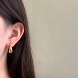 JBSELECTION Gold Silver Plated Post Chunky Hoops | Thick Lightweight Gold Hoop Earrings for Women
