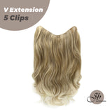 JBEXTENSION 20 Inches Hair V Extensions 5 Clip-in Curly Hair Extension With Clips 190g