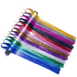 JBextension Hair Extensions Pink Sparkle Highlights for Hair 35 Inch Multi-Colors Synthetic Hair Extensions for Party, Christmas, New Year, Halloween, Cosplay