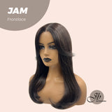 JBEXTENSION Peluca de encaje frontal precortada rizada marrón oscuro de 18 pulgadas JAM