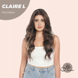 JBEXTENSION 26 Inches Body Wave Brown With Highlight Pre-Cut Frontlace Glueless Wig CLAIRE LACE L