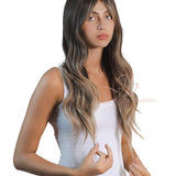 JBEXTENSION 25 Inches Balayage With Dark Root Curly Wig With Bangs DELLA
