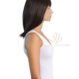 JBEXTENSION 16 Inches Short Bob Cut Soft Black Wig With Bangs FEDERICA SOFT BLACK