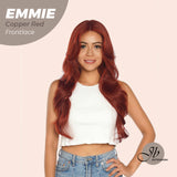 JBEXTENSION Peluca rizada de 26 pulgadas para mujer, color rojo cobrizo, peluca frontal precortada, EMMIE COPPER RED