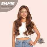 JBEXTENSION 26 Inches Curly Women Mocha Brown Wig Pre-Cut Frontlace Glueless Wig EMMIE MOCHA BROWN