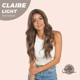 JBEXTENSION 24 Inches Body Wave Light Brown With Highlight Pre-Cut Frontlace Glueless Wig CLAIRE LIGHT
