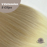 JBEXTENSION 20 Inches Hair V Extensions 5 Clip-in Straight Hair Extension With Clips 160g