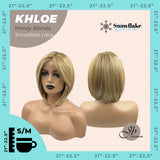 JBEXTENSION 12 Inches Bob Cut Honey Blonde Pre-Cut Snowflake Lace Frontlace Glueless Wig KHLOE HONEY BLONDE【PERMATEASE】【BENDY EAR TABS】