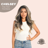 JBEXTENSION 26 Inches Curly Mix Blonde Free Part Pre-Cut Frontlace Glueless Wig CHELSEY
