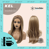 JBEXTENSION 22 Inches Caramel Blonde Highlight Pre-Cut Snowflake Lace Frontlace Glueless Wig KEL CARAMEL BLONDE HIGHLIGHT【PERMATEASE】【BENDY EAR TABS】