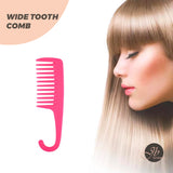 JBEXTENSION WIDE TOOTH COMB HOT PINK - Wide Toothed Detangling Long Wet Curly Hair Combs Curl Perm