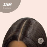 JBEXTENSION Peluca de encaje frontal precortada rizada marrón oscuro de 18 pulgadas JAM