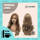 JBEXTENSION 22 Inches Long Caramel Blonde Highlight Pre-Cut Snowflake Lace Frontlace Glueless Wig TERESA LONG CARAMEL BLONDE HIGHLIGHT【PERMATEASE】【BENDY EAR TABS】
