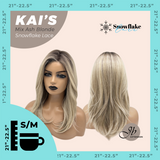 JBEXTENSION 18 Inches Mix Ash Blonde Pre-Cut Snowflake Lace Frontlace Glueless Wig KAI'S MIX ASH BLONDE【PERMATEASE】【BENDY EAR TABS】