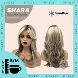 JBEXTENSION 17 Inches Curly Dark Mix Blonde Pre-Cut T Part Snowflake Lace Frontlace Glueless Wig SHARA DARK MIX BLONDE【BENDY EAR TABS】