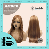 JBEXTENSION 21 Inches Straight Light Copper Pre-Cut T Part Snowflake Lace Frontlace Glueless Wig AMBER LIGHT COPPER【BENDY EAR TABS】