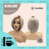 JBEXTENSION 12 Inches Bob Cut Mushroom Grey Pre-Cut Snowflake Lace Frontlace Glueless Wig KHLOE MUSHROOM GREY【PERMATEASE】【BENDY EAR TABS】
