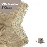 JBEXTENSION 20 Inches Hair V Extensions 5 Clip-in Curly Hair Extension With Clips 190g