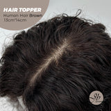 JBEXTENSION 10 Inches Natural Black Brown HUMAN HAIR WAVE TOPPER 13*14